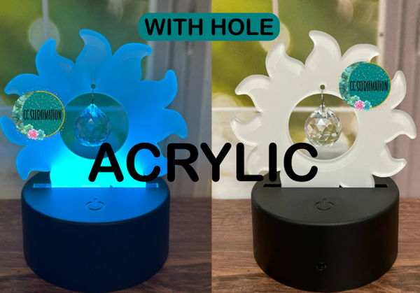 Acrylic Sun Light Base Blank - WITH HOLE AND NO HOLE - Sublimation Acrylic