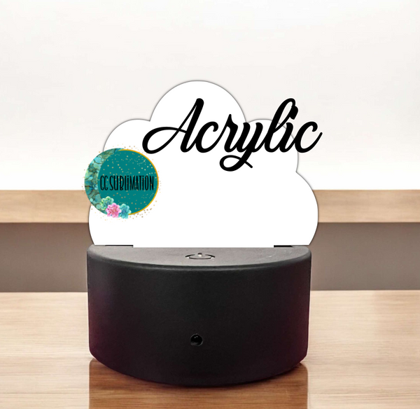 Acrylic Cloud Light Base Blank - WITH HOLE AND NO HOLE - Sublimation Acrylic