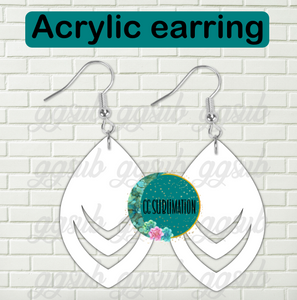 Acrylic Open teardrop 5 & 10 pairs 1.5 & 2 inch size - Sublimation Acrylic