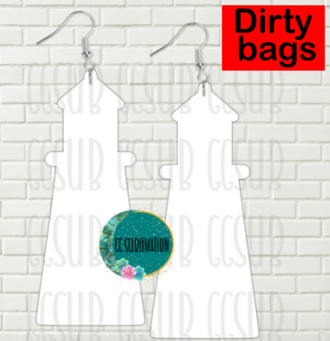 Dirty bag Lighthouse 1.5 inch earrings 10 pairs
