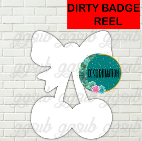 Dirty bag - 1.5 inch Cherries with bow Badge reels 20 pieces