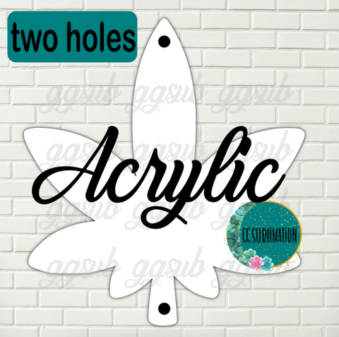 Acrylic Leaf TWO HOLES- Sublimation Acrylic