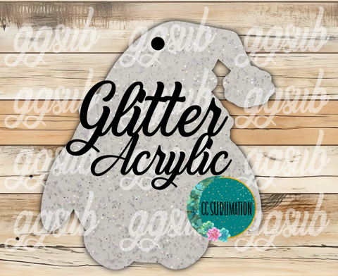 Glitter Acrylic - Penguin santa With or Without Hole - Sublimation Acrylic