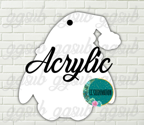 Acrylic- Penguin santa With or Without Hole - Sublimation Acrylic