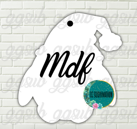 MDF - Penguin santa  With and WITHOUT holes