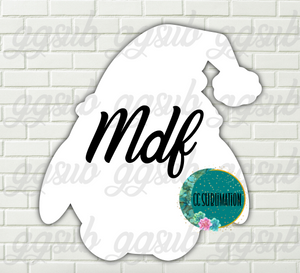 MDF - Penguin santa withOUT holes 2 sizes to choose from (great for badge reels & hairbow centers)