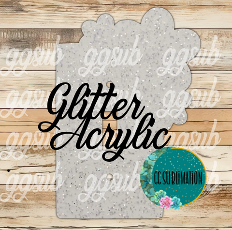 GLITTER Acrylic Tiro flower light switch cover - Sublimation Acrylic