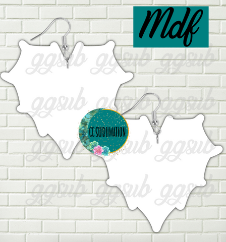 MDF - Web heart earrings 2 sizes to choose from