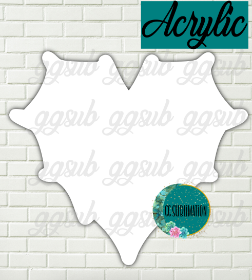 Acrylic Web heart 10 or 20 count 1.5 & 2 inch size (FOR BADGE REELS) - Sublimation Acrylic