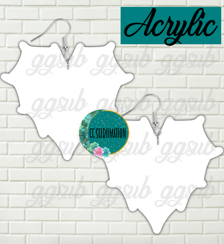 Acrylic Web heart 5 & 10 pairs 1.5 & 2 inch size - Sublimation Acrylic