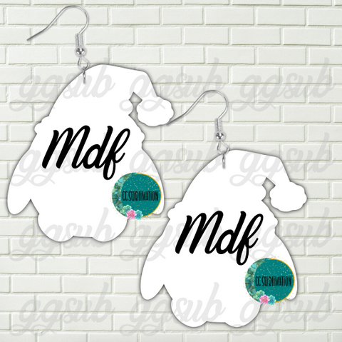 MDF - Penguin santa earrings 2 sizes to choose from