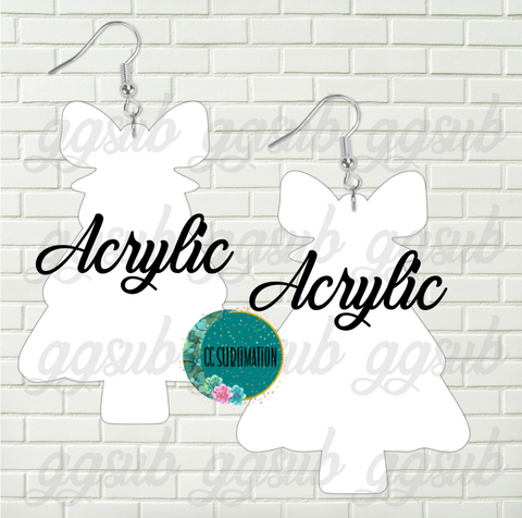 Acrylic - Tree with bow 5 & 10 pairs 1.5 & 2 inch size - Sublimation Acrylic