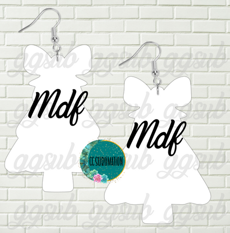 MDF - Tree with bow earrings 2 sizes to choose from