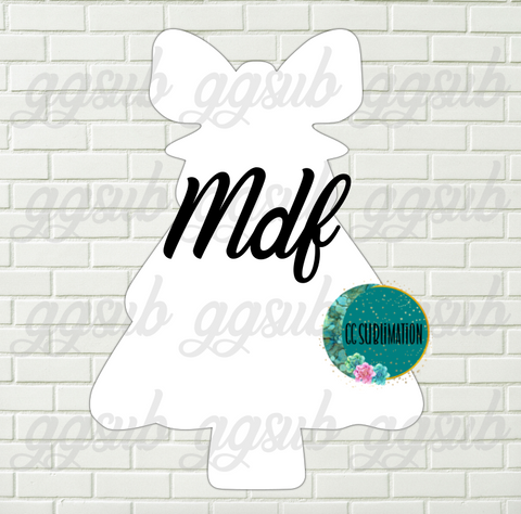 MDF - Tree with bow withOUT holes 2 sizes to choose from (great for badge reels & hairbow centers)