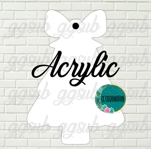 Acrylic- Tree with bow With or Without Hole - Sublimation Acrylic