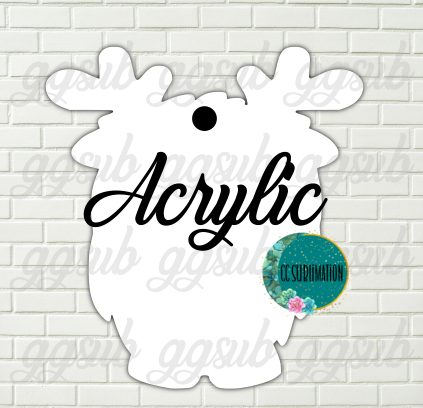 Acrylic- Reindeer gnome With or Without Hole - Sublimation Acrylic