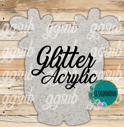 Glitter Acrylic 10 or 20 count 1.5 & 2 inch size( FOR BADGE REELS) - Sublimation Acrylic
