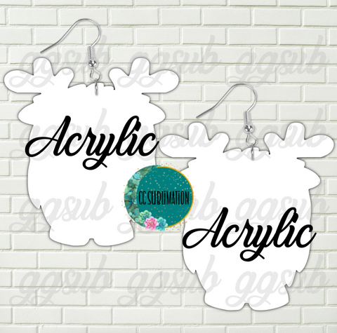 Acrylic - Reindeer gnome 5 & 10 pairs 1.5 & 2 inch size - Sublimation Acrylic