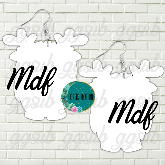 MDF - Reindeer gnome earrings 2 sizes to choose from