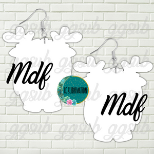 MDF - Reindeer gnome earrings 2 sizes to choose from