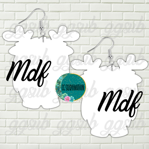 MDF - Reindeer gnome earrings 2 sizes to choose from