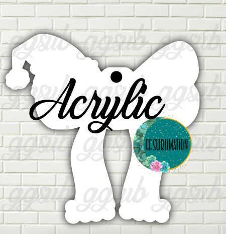 Acrylic- Santa bow With or Without Hole - Sublimation Acrylic