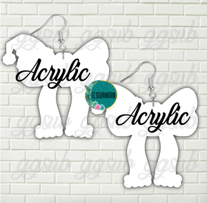 Acrylic - Santa bow 5 & 10 pairs 1.5 & 2 inch size - Sublimation Acrylic