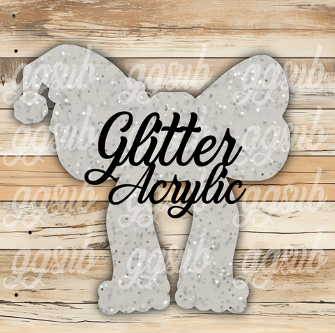 Glitter Acrylic Santa bow 10 or 20 count 1.5 & 2 inch size( FOR BADGE REELS) - Sublimation Acrylic