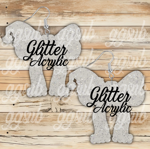 Glitter Acrylic Santa bow 5 & 10 pairs 1.5 & 2 inch size - Sublimation Acrylic