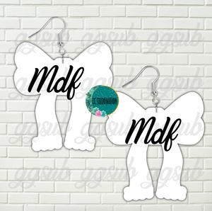 MDF - Christmas bow earrings 2 sizes to choose from