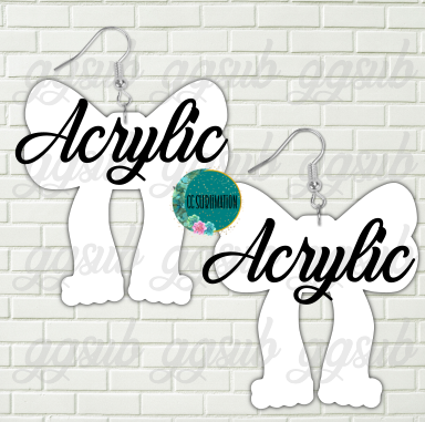 Acrylic - Christmas bow 5 & 10 pairs 1.5 & 2 inch size - Sublimation Acrylic
