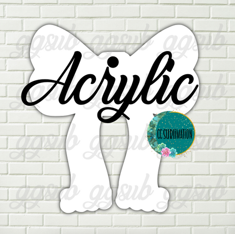 Acrylic- Christmas bow With or Without Hole - Sublimation Acrylic