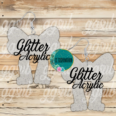 Glitter Acrylic Christmas bow 5 & 10 pairs 1.5 & 2 inch size - Sublimation Acrylic