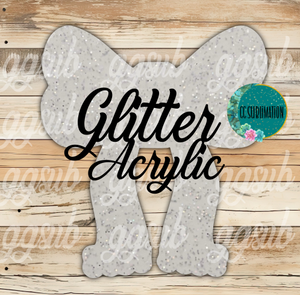Glitter Acrylic Christmas bow 10 or 20 count 1.5 & 2 inch size( FOR BADGE REELS) - Sublimation Acrylic