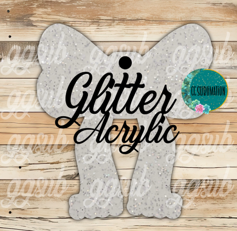 Glitter Acrylic - Christmas bow With or Without Hole - Sublimation Acrylic