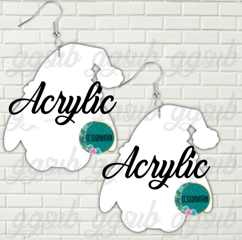 Acrylic Penguin santa 5 & 10 pairs 1.5 & 2 inch size - Sublimation Acrylic