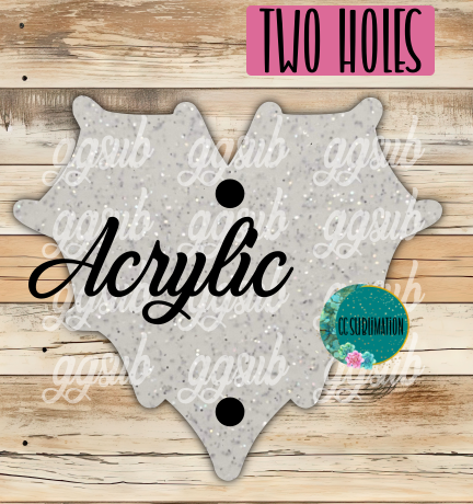 Glitter Web Heart TWO HOLES - With or Without Hole - Sublimation Acrylic