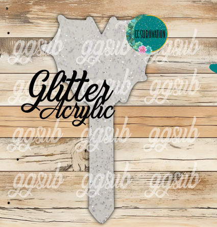 Web Heart Garden Stake - Sublimation GLITTER Acrylic