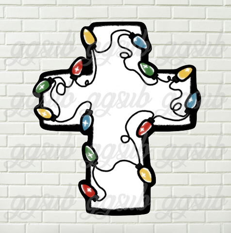 Digital design - Colorful cross with lights