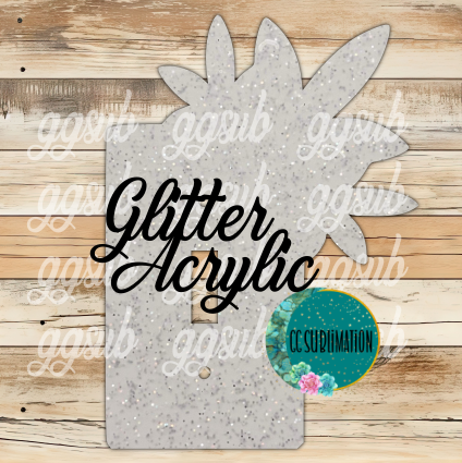 GLITTER Acrylic Tiro leaf light switch cover - Sublimation Acrylic