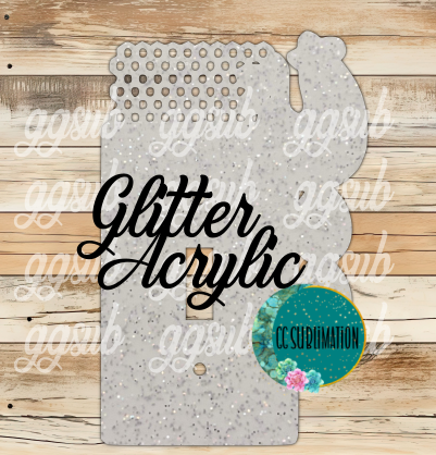 GLITTER Acrylic Chicken with wire light switch cover - Sublimation Acrylic