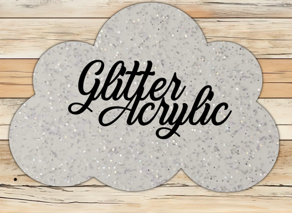 Glitter Acrylic - Cloud With or Without Hole - Sublimation Acrylic