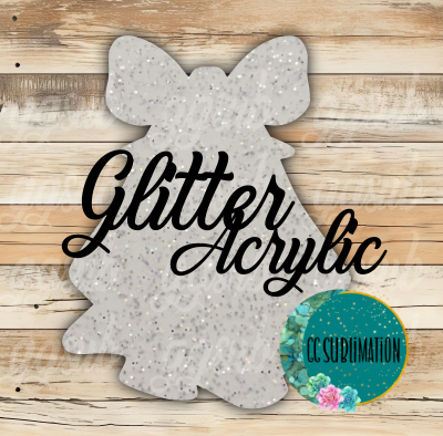 Glitter Acrylic Ghost bow 10 or 20 count 1.5 & 2 inch size( FOR BADGE REELS) - Sublimation Acrylic