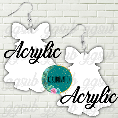 Acrylic - Ghost bow 5 & 10 pairs 1.5 & 2 inch size - Sublimation Acrylic
