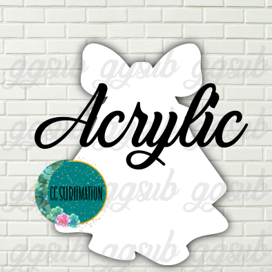 Acrylic Ghost with bow 10 or 20 count 1.5 & 2 inch size (FOR BADGE REELS) - Sublimation Acrylic