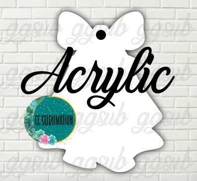 Acrylic- Ghost bow With or Without Hole - Sublimation Acrylic