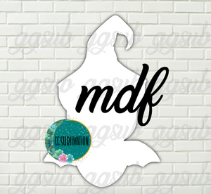 MDF -Bat with witch hat withOUT holes 2 sizes to choose from (great for badge reels & hairbow centers)