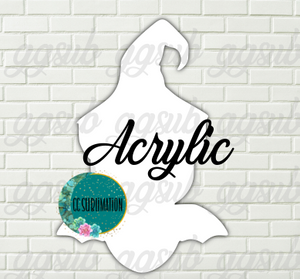 Acrylic Bat with witch hat 10 or 20 count 1.5 & 2 inch size (FOR BADGE REELS) - Sublimation Acrylic