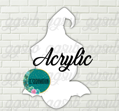 Acrylic Bat with witch hat 10 or 20 count 1.5 & 2 inch size (FOR BADGE REELS) - Sublimation Acrylic