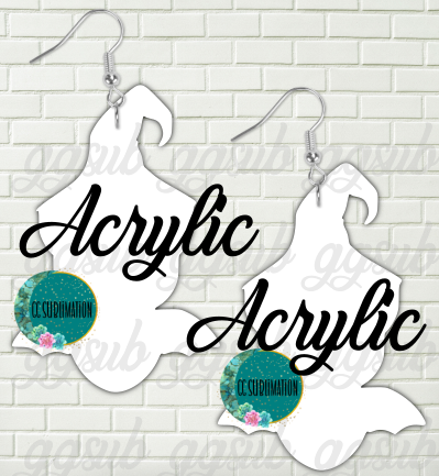 Acrylic - Bat with witch hat 5 & 10 pairs 1.5 & 2 inch size - Sublimation Acrylic